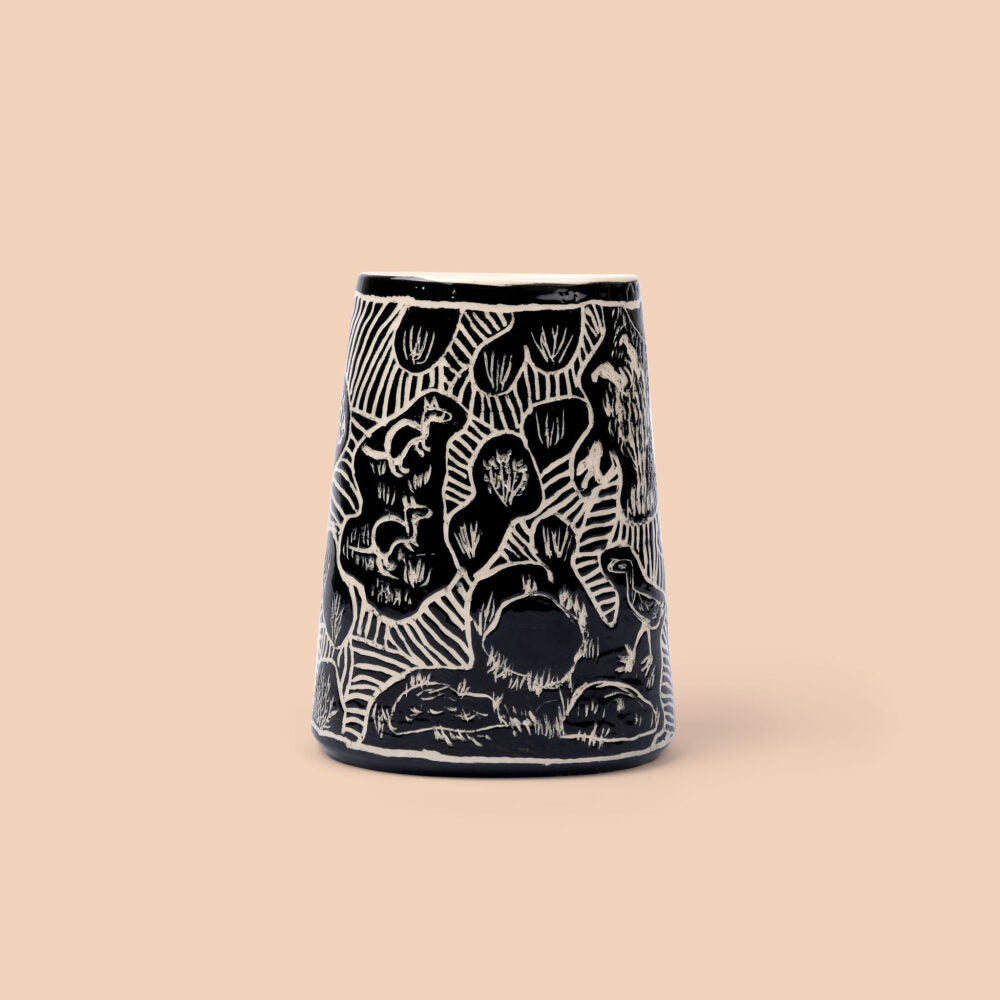 Stoneware vase by Tjunkaya Tapaya OAM