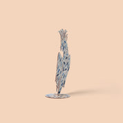Painted Metal Bird - White & Blue
