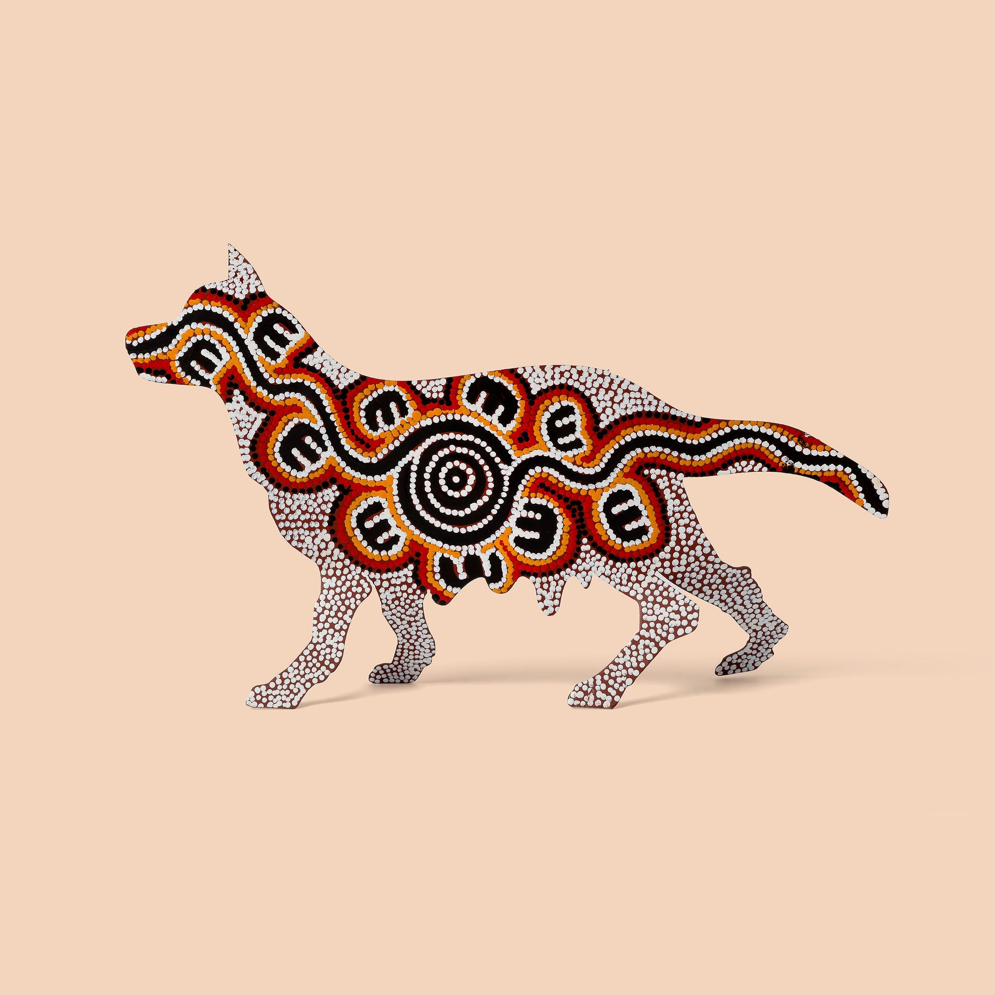 Painted Metal Dog - Mitching