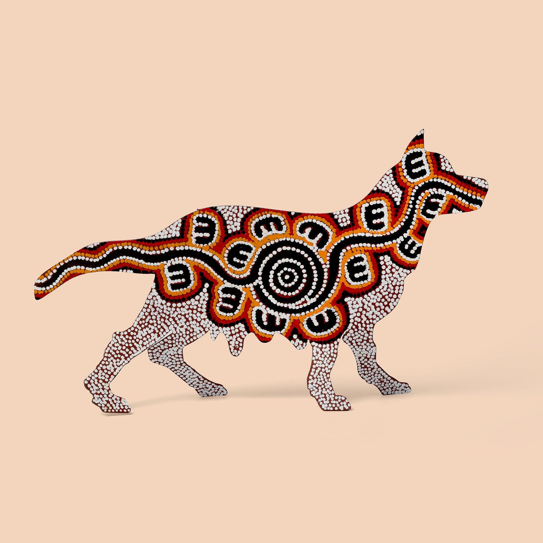 Painted Metal Dog - Mitching