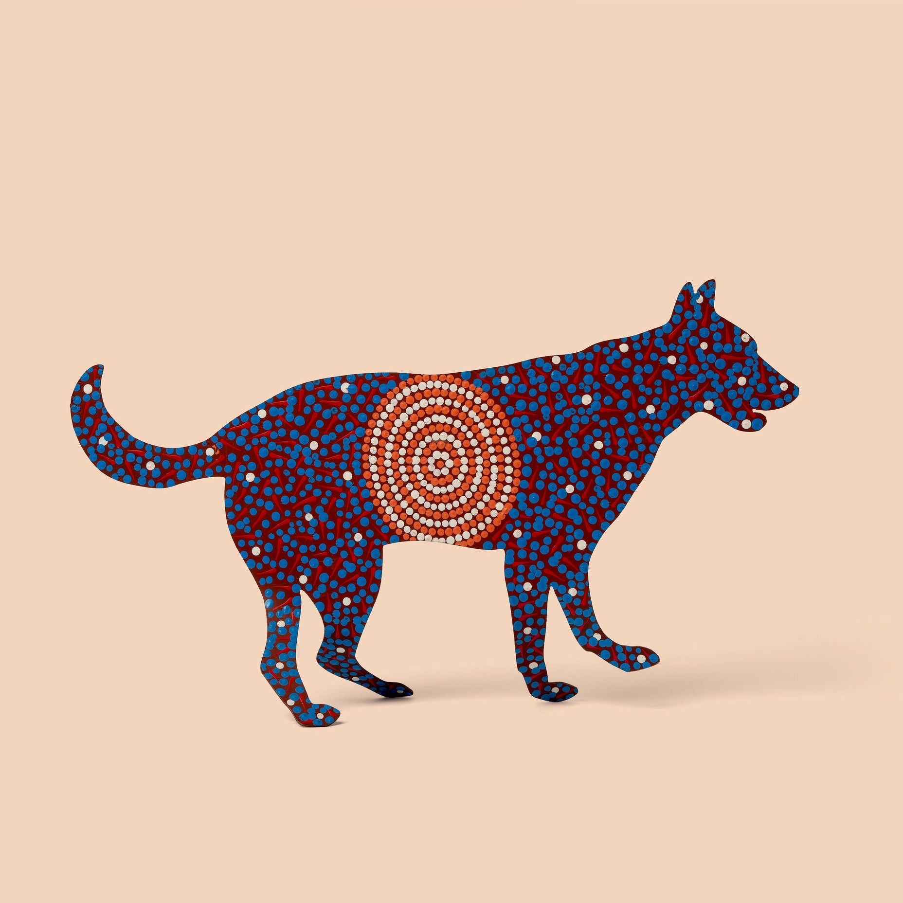 Painted Metal Dog - Rudolf