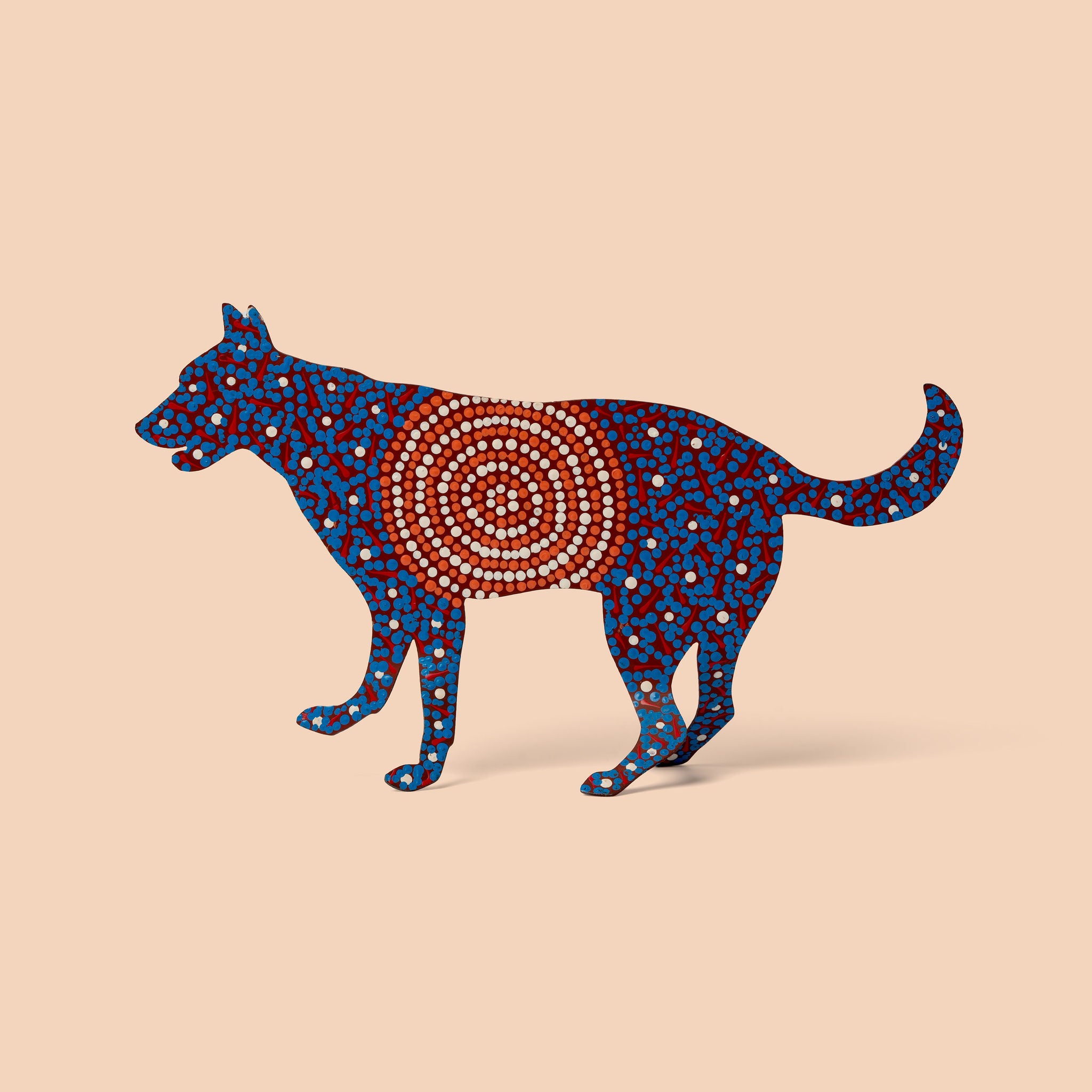 Painted Metal Dog - Rudolf