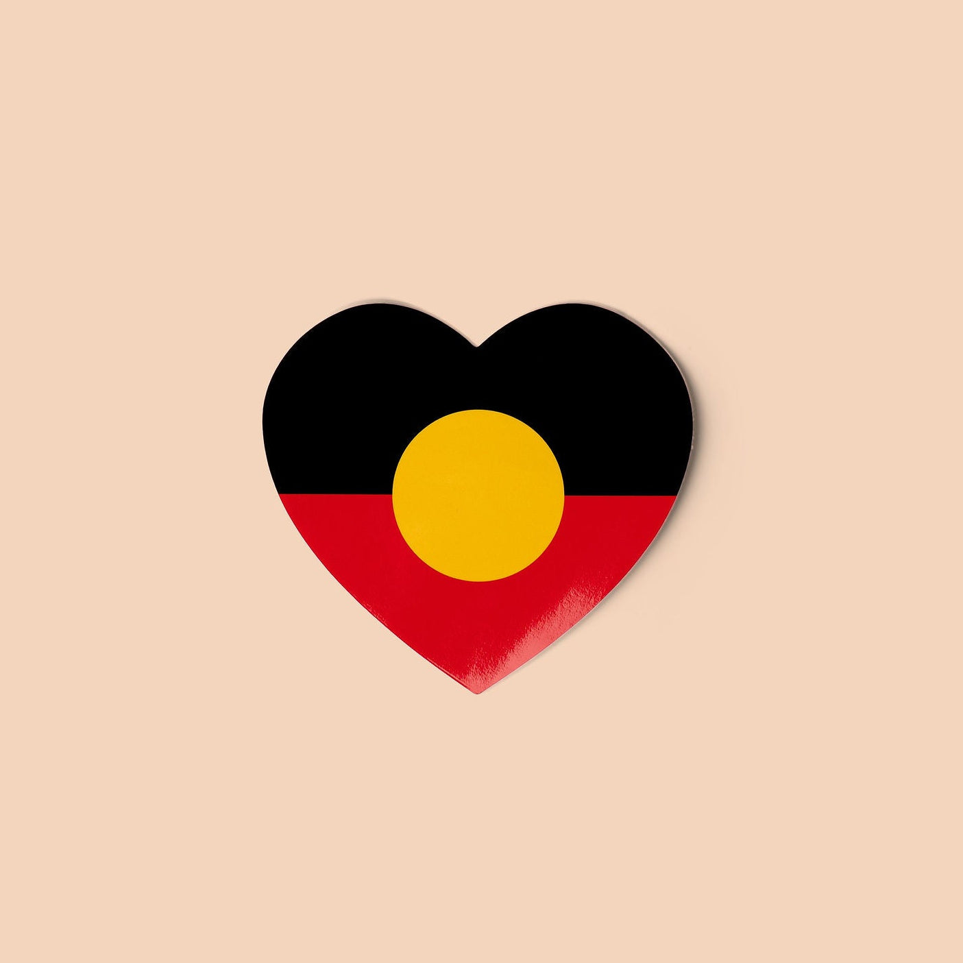 Aboriginal Flag Heart Sticker