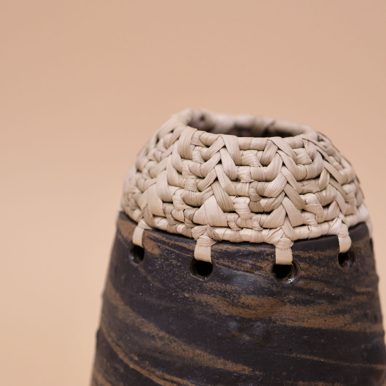 Ceramic Pot with Woven Top